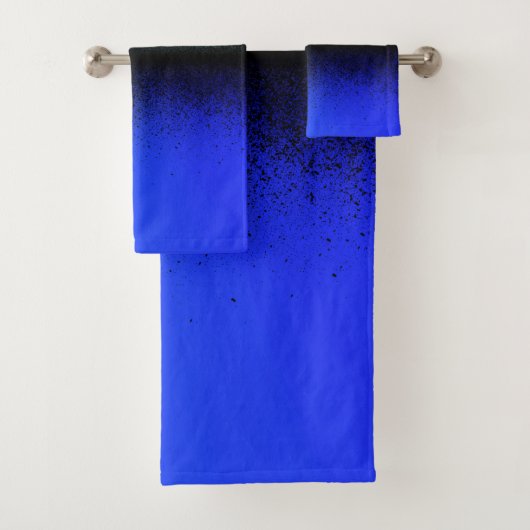 Blauw Zwart Abstract Kunstwerk Bad Handdoek (Insitu)