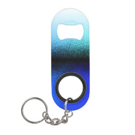 Blauw Zwart Abstract Kunstwerk Mini Flessenopener