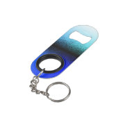 Blauw Zwart Abstract Kunstwerk Mini Flessenopener (Achterkant Gekanteld)