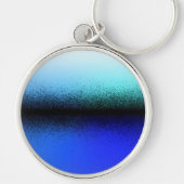 Blauw Zwart Abstract Kunstwerk Sleutelhanger (Voorkant)