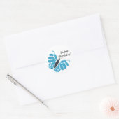 Blauw zwart abstract vlinder stickers (Envelop)