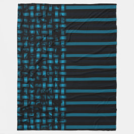 Blauw Zwart Abstract Weefpatroon Fleece Deken