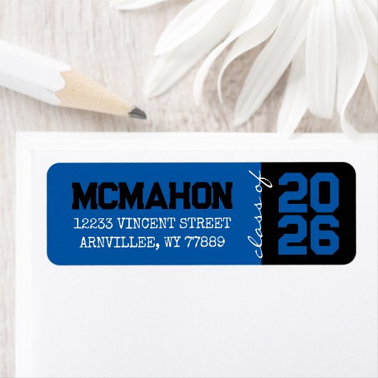 Blauw & Zwart Afstudeer Retouradres Labels