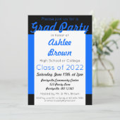 Blauw zwart Afstudeerder Afstuderen Kaart (Staand voorkant)