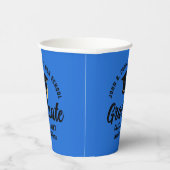 Blauw Zwart Afstuderen gepersonaliseerde afstudeer Papieren Bekers (Rechts)