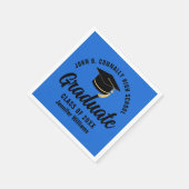 Blauw Zwart Afstuderen gepersonaliseerde afstudeer Servet (Hoek)