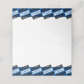 Blauw & Zwart Afstuderen Jaar Vouwend Voedsel of Plaatskaartje (Buitenkant ongevouwen)