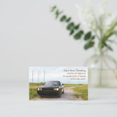 Blauw Zwart Amerikaanse Spierwagen Visitekaartje (Staand voorkant)