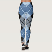Blauw Zwart Argyle Leggings (Achterkant)