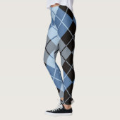 Blauw Zwart Argyle Leggings (Links)