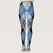Blauw Zwart Argyle Leggings (Voorkant)