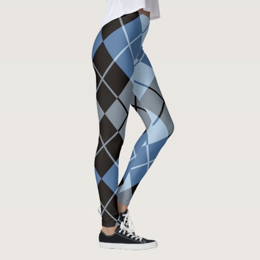 Blauw Zwart Argyle Leggings (Rechts)