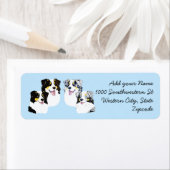 Blauw & Zwart Aussies Terugkeeradreslabel Etiket (Insitu)