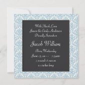 Blauw Zwart Baby Boy Foto Aankondiging Geboorte (Achterkant)