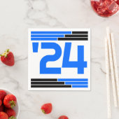 Blauw & Zwart Bars Klasse van '24 Afstudeerder Par Servet (Insitu)