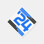 Blauw & Zwart Bars Klasse van '24 Afstudeerder Par Servet (Hoek)