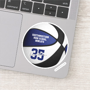 Blauw zwart basketbal team kleuren jongens meisjes sticker