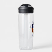 Blauw zwart basketbal team kleuren meisjes jongens waterfles (Voorkant)