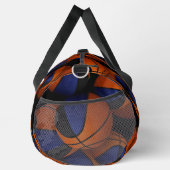 Blauw zwart basketbal team kleuren spelersnaam plunjezak (Rechts)