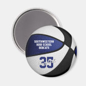 blauw zwart basketbalteam magneet (Voorkant / Achterkant)
