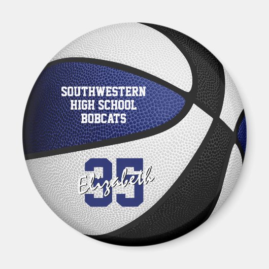 blauw zwart basketbalteam magneet (Voorkant)