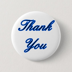 Blauw Zwart Bedankt Ontwerp het Museum Zazzle Gift Ronde Button 5,7 Cm