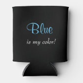 Blauw zwart blikjeskoeler (Voorkant)