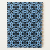 Blauw Zwart Bloem Naadloos Patroon Planner (Achterkant)
