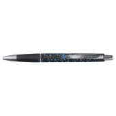 Blauw & Zwart Bloem Power Retro Floral Pen (Achterkant)