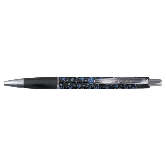 Blauw & Zwart Bloem Power Retro Floral Pen (Achterkant)