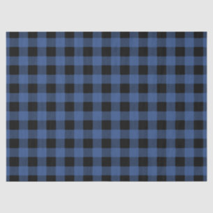 Blauw Zwart Buffalo Plaid Gingham Houthakker Tissuepapier