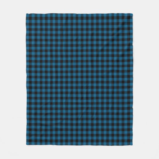 Blauw zwart buffel houthakker check geruite patroo fleece deken (Voorkant)