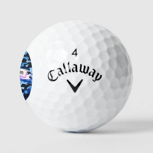 Blauw & Zwart Camo Golfballen - Aangepaste naam (Logo)