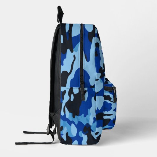 Blauw & Zwart Camo Rugzak – Aangepaste naam/Logo (Links)