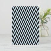 Blauw Zwart Chevron Baby shower Kaart (Staand voorkant)