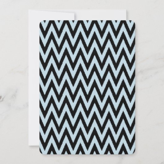 Blauw Zwart Chevron Baby shower Kaart (Voorkant)