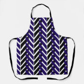 Blauw Zwart Chevron Zigzag Schort (Voorkant)