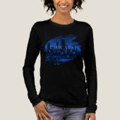 Blauw Zwart Chicago Skyline Tri-Blend Shirt (Voorkant)