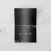 Blauw/Zwart Damascus & Bow Dank u kaart (Binnen)