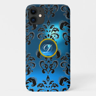 BLAUW ZWART DAMASKER GEM MONOGRAM Case-Mate iPhone CASE