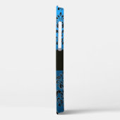 BLAUW ZWART DAMAST EDELSTEEN MONOGRAM Case-Mate iPhone CASE (Achterkant / Links)