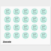 Blauw & Zwart Damast Huwelijksjubileum Sticker (Vel)
