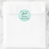 Blauw & Zwart Damast Huwelijksjubileum Sticker (Tas)