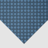 Blauw Zwart dambordpatroon Tissuepapier (Detail)