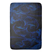 Blauw Zwart Draaikolk Abstract Rokerig Koel Badmat (Voorkant Verticaal)