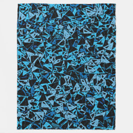 Blauw Zwart Driehoek Patroon Fleece Deken