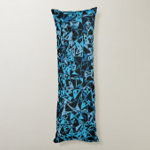 Blauw Zwart Driehoek Patroon Lichaamskussen (Achterkant (Verticaal))