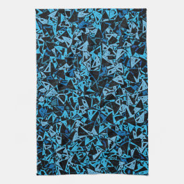 Blauw Zwart Driehoek Patroon Theedoek