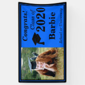 Blauw Zwart Een Fotoklasse van 2024 Afstuderen Spandoek (Verticaal)