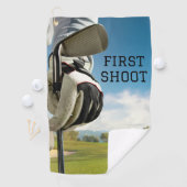 Blauw zwart eenvoudig minimalistisch Beste golfhan Golfhanddoek (Insitu)